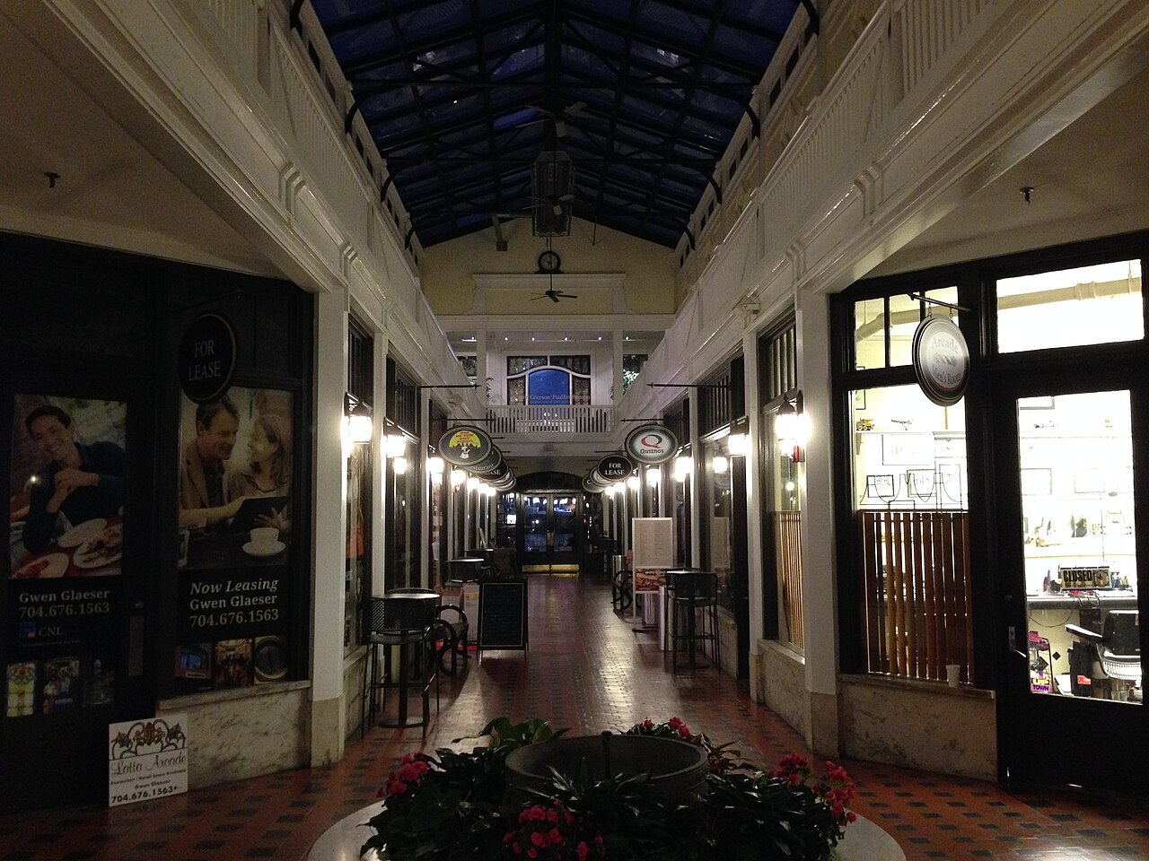Covered commercial passage at Latta Arcade in Charlotte